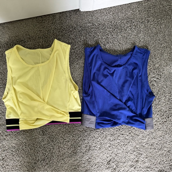 Fabletics Tops - Fabletics Yellow and Blue Tank Tops